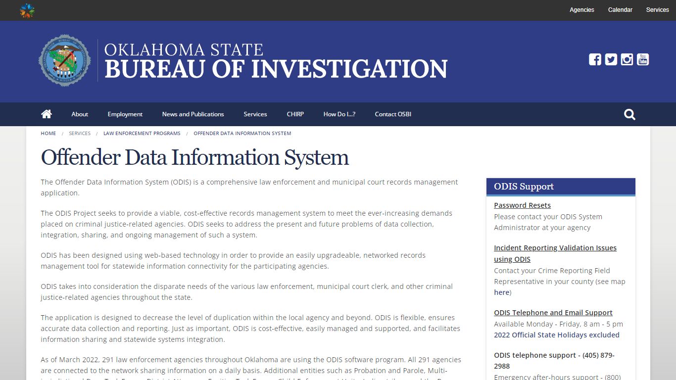 Offender Data Information System - Oklahoma State Bureau of Investigation